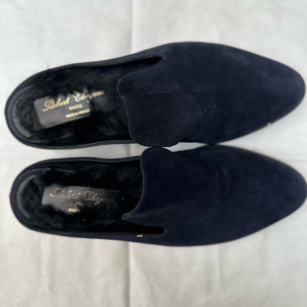 Robert Clergerie Suede Fur Lined Loafers 38.5